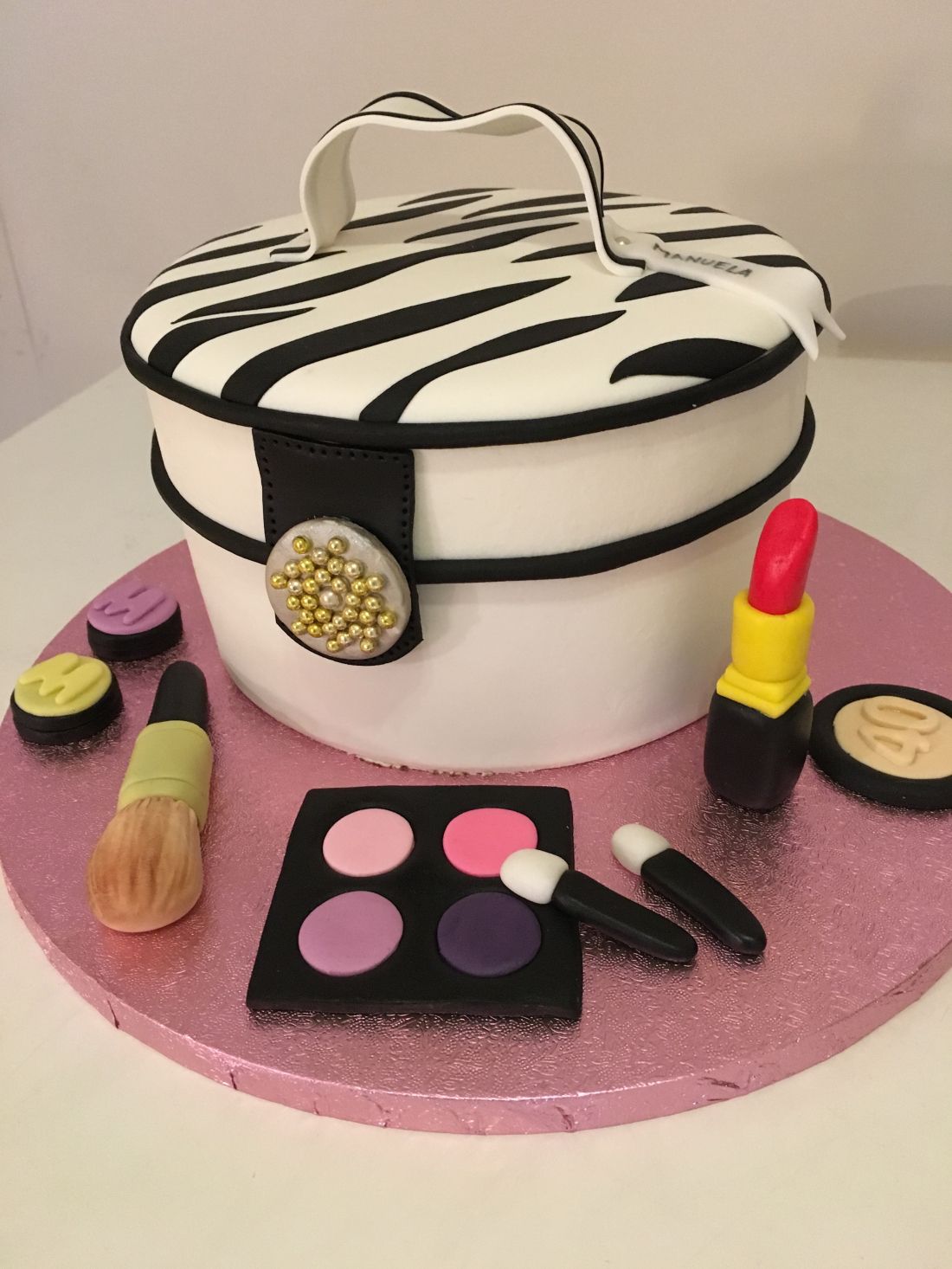 Tarta de bolso de maquillaje