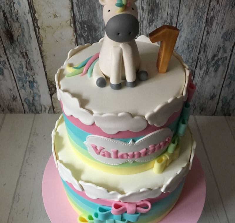 Tarta de unicornio en 3D