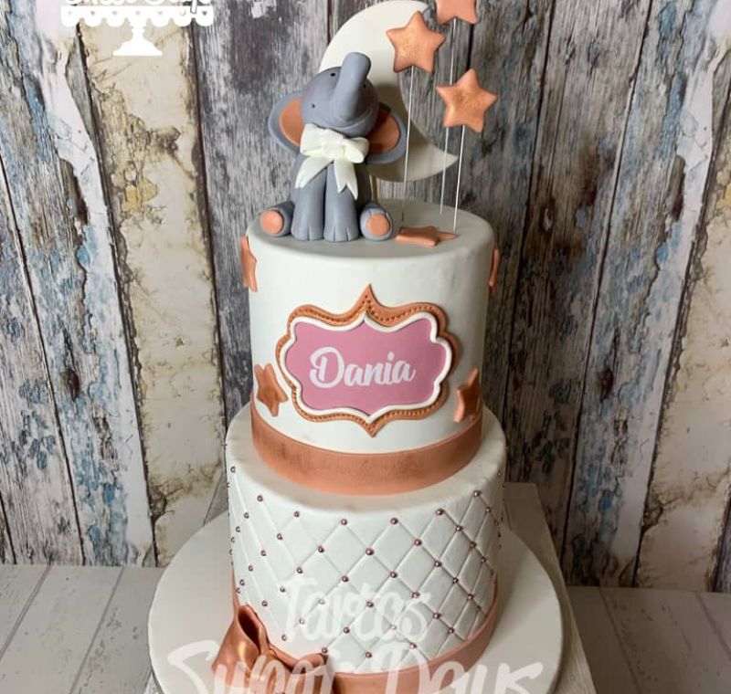 Tarta del elefante dumbo en fondant