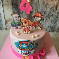 Tarta Patrulla Canina rosa