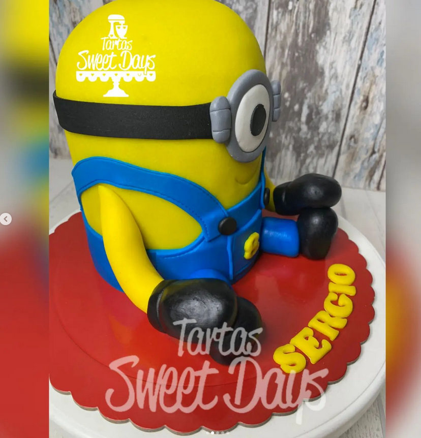 Tarta fondant de los Minions