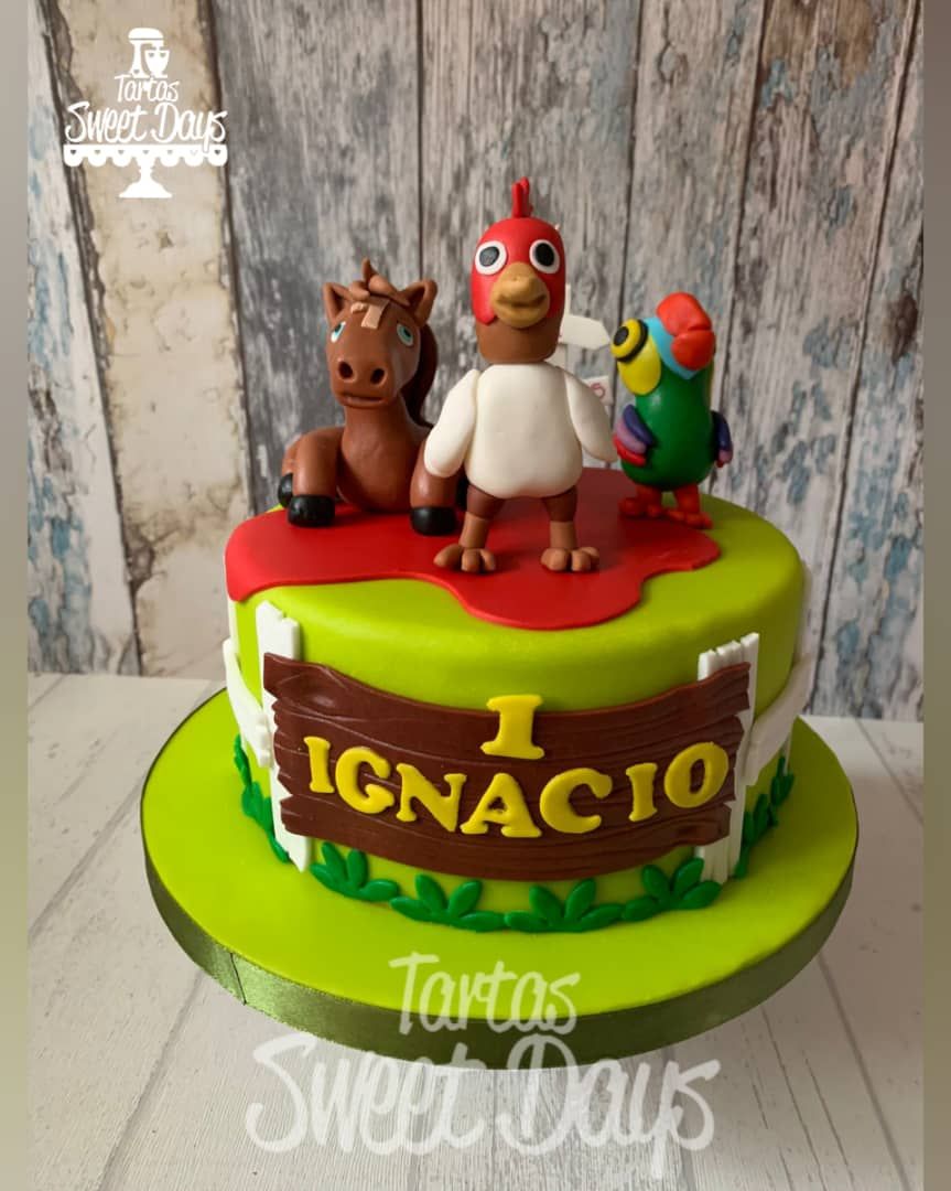 Tarta para fiesta de sorpresa de cumpleaños en Madrid de la granja Zenon