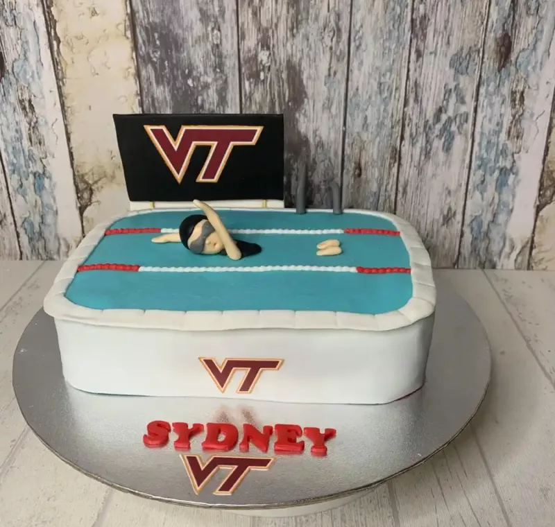 Tarta fondant personalizada deportista sydney nadando crol en los  juegos olímpicos de Barcelona