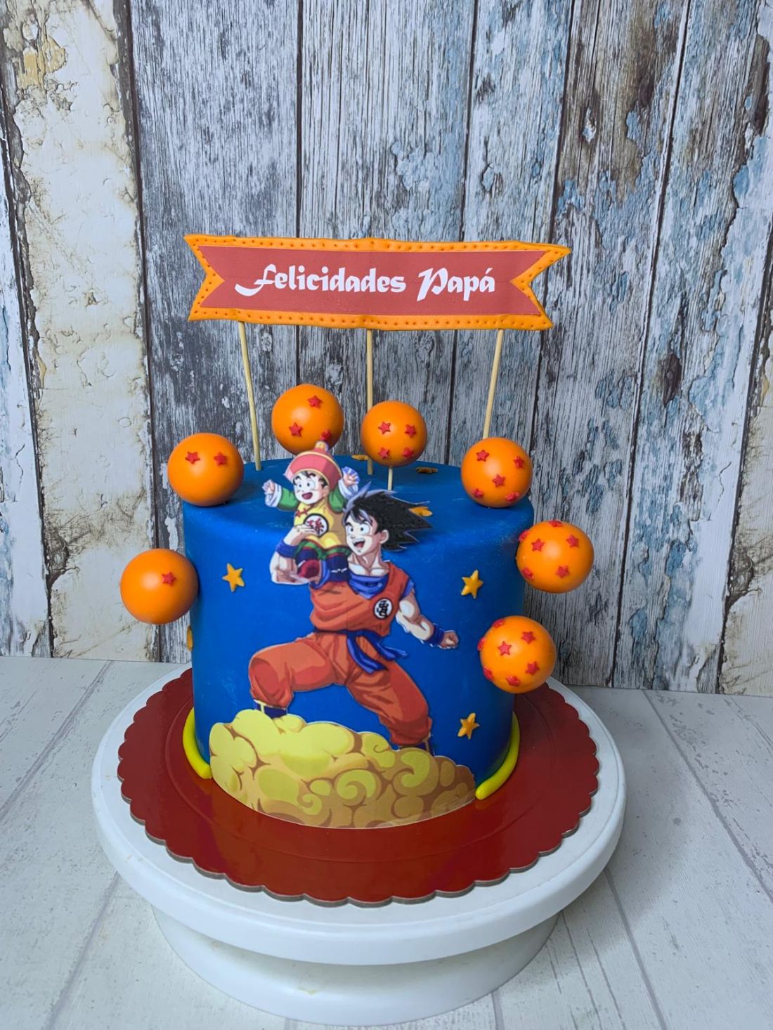 Tarta fondant Góku y Gohan