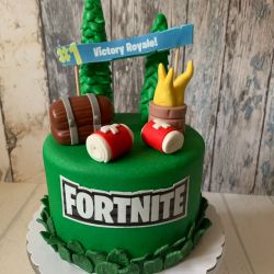 Tarta fortnite fondant tesoro victoria ganador