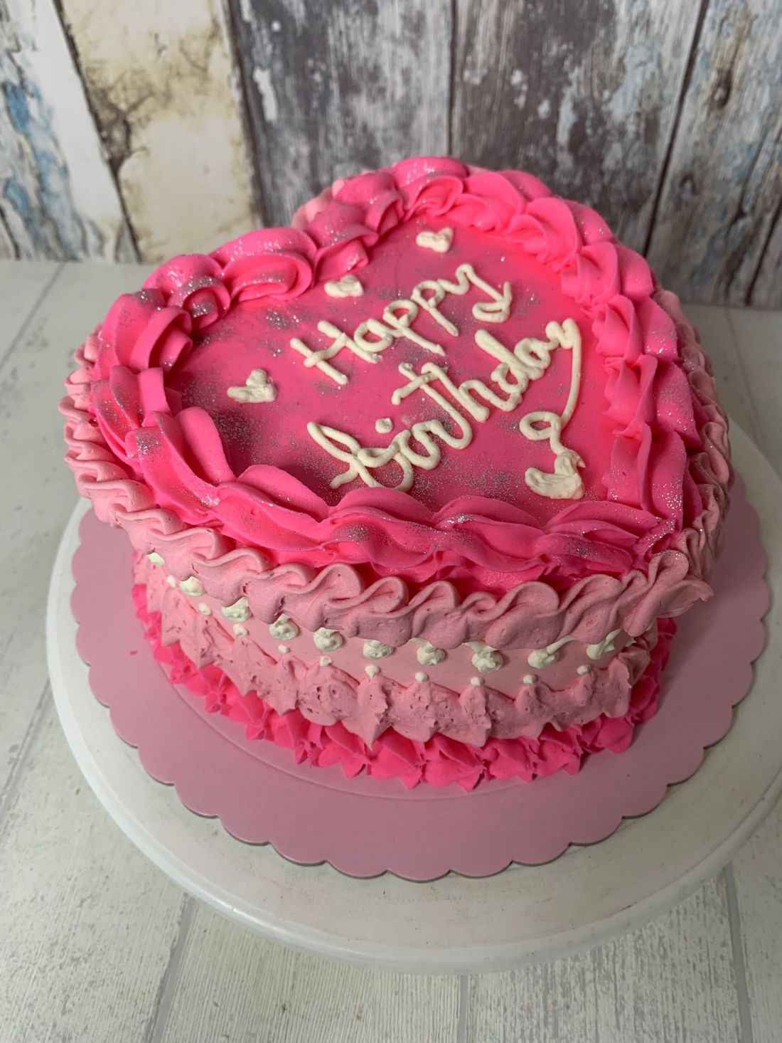 Tarta corazón rosa